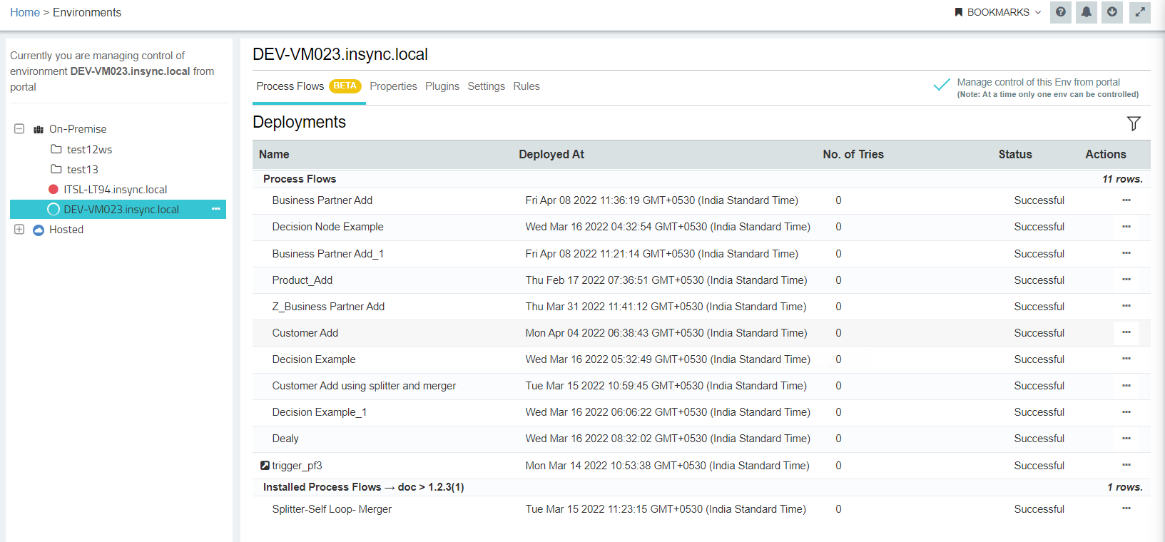 Deploy Processflow Env2