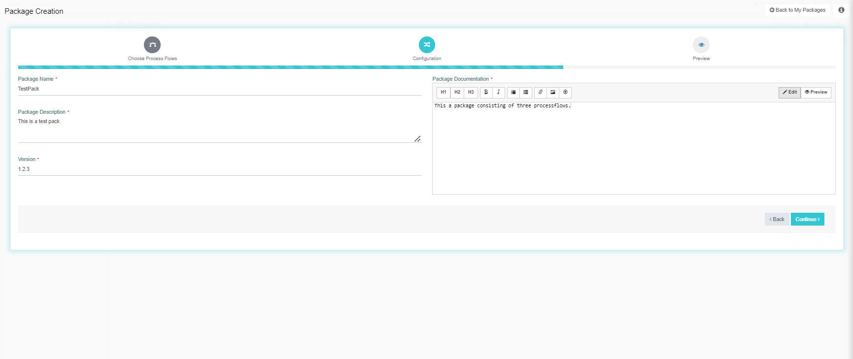 Packageconfiguration