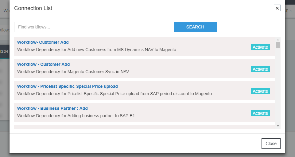ChooseWorkflow-Connectionlist